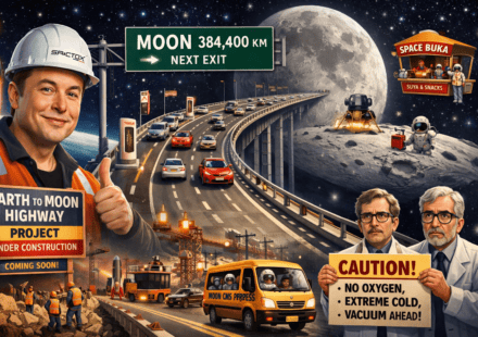 Elon Musk highway bridge to the moon